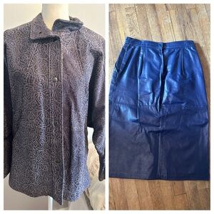 Vintage Reed Sportswear Leather Coat and Matching Skirt